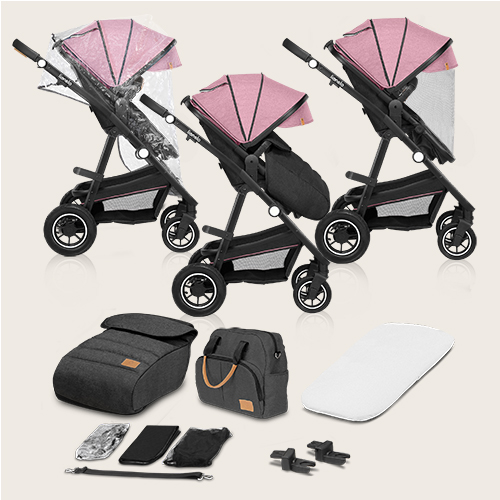 lionelo Amber 2 w 1 Black Silver — Wózek wielofunkcyjny